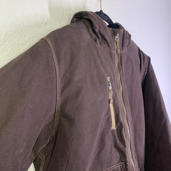 BERNE Coat Duck Canvas Canvas Heavy Duty Workwear Insulated Quilted Lining Hood - Picture 7 of 16